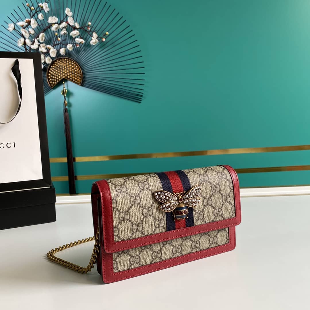 Gucci Queen Margaret GG Shoulder Bag Mini Chain Wallet Replica 476079