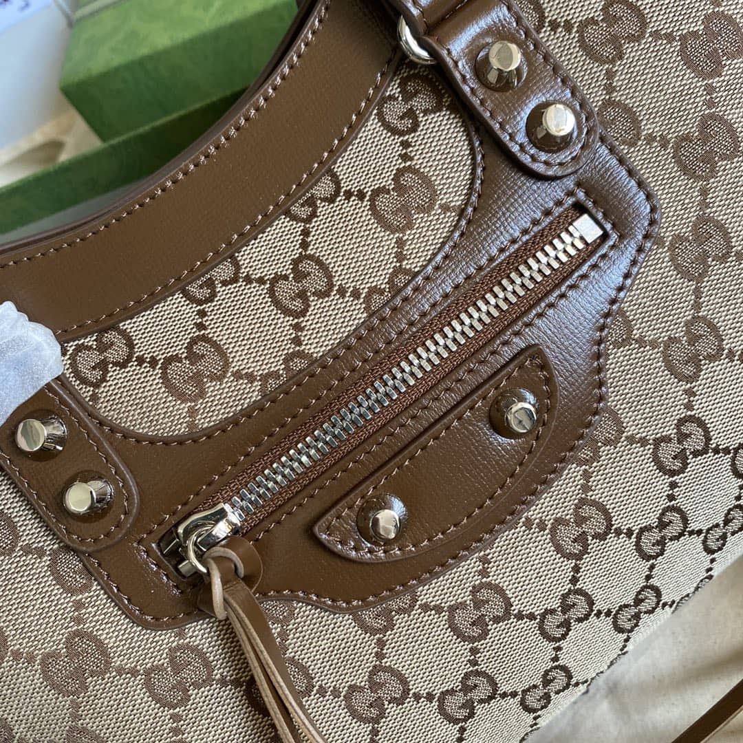Gucci x Balenciaga GG Canvas City Bag Replica 658597