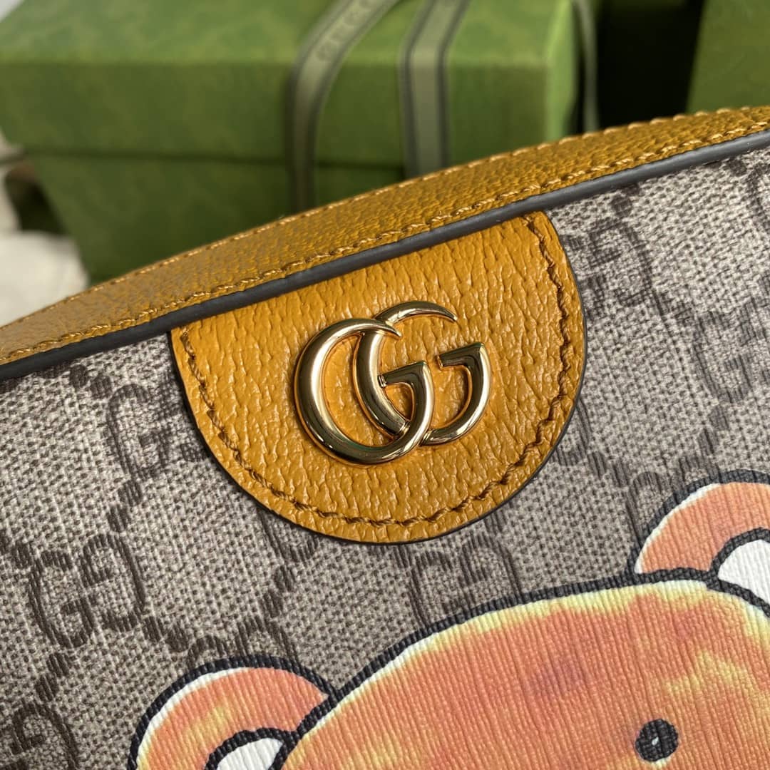 Gucci Exo-Kai Teddy Bear Supreme GG Canvas Shoulder Bag Replica 574886