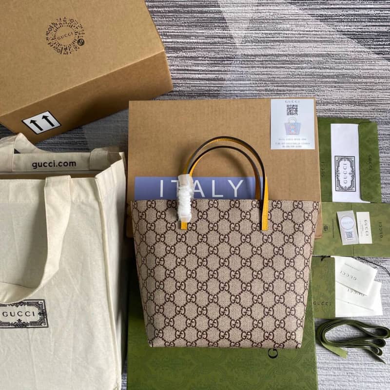 Gucci Children GG Supreme Canvas Replica Tote Brown 410812