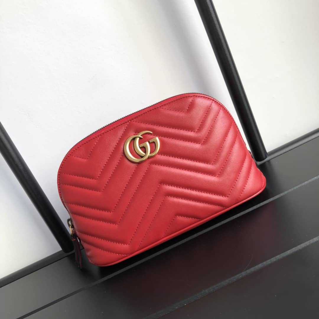 Gucci GG Marmont Quilted Vanity Bag Replica Red 625690