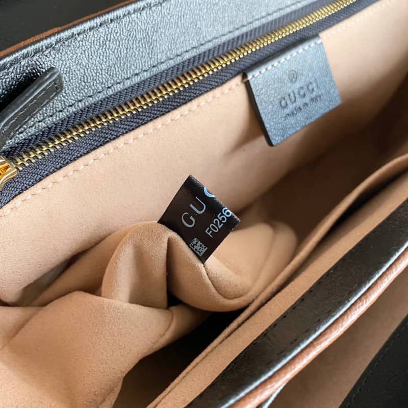 Gucci Padlock Small GG Supreme Canvas Shoulder Bag Replica Black 644527