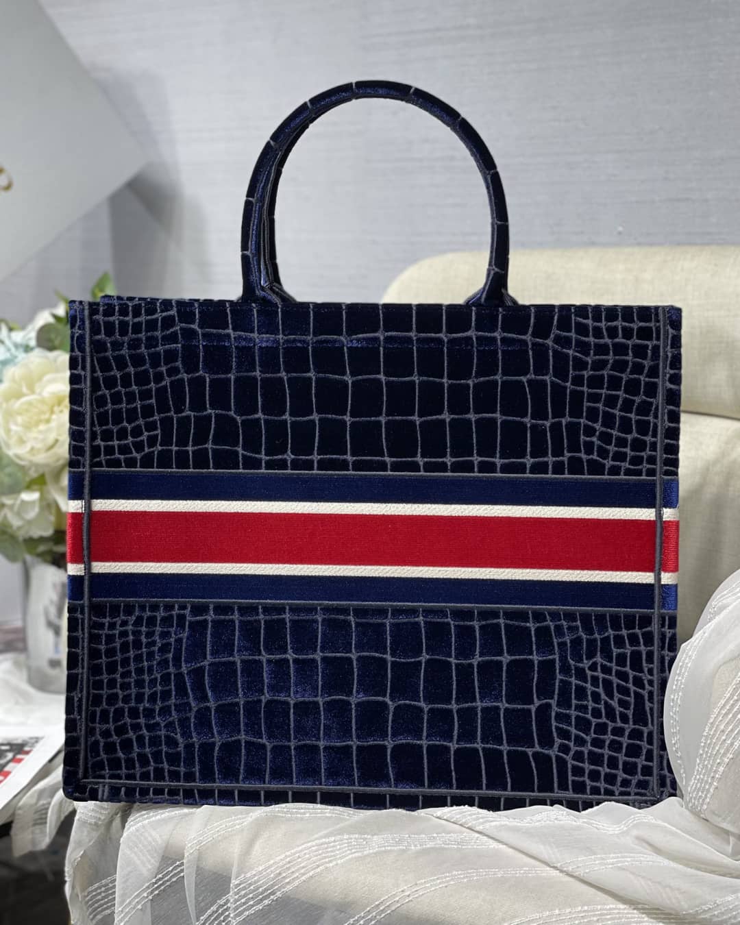 Christian Dior Tote Bag Dupe CD Book Embroidery