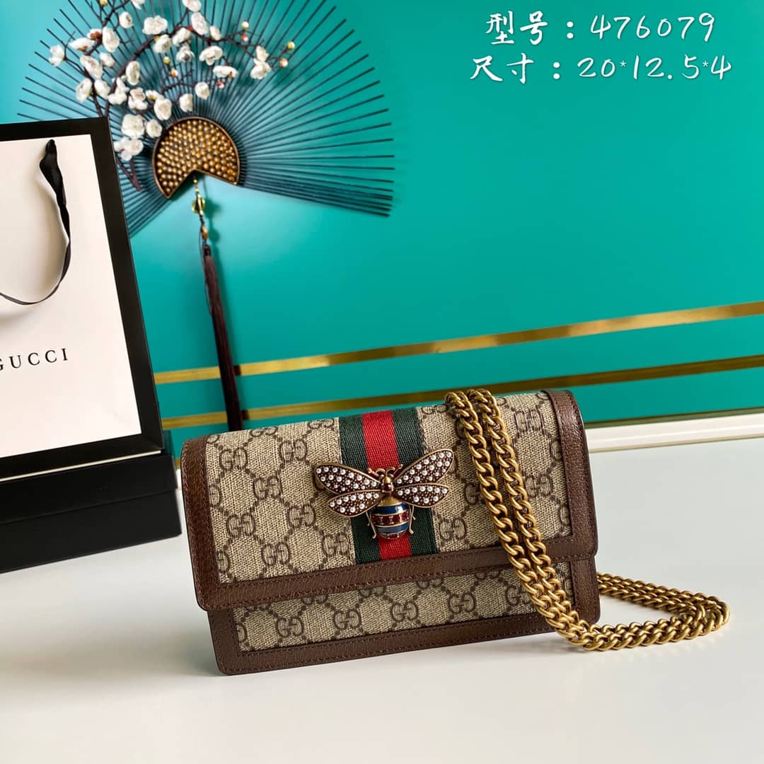 Gucci Queen Margaret GG Shoulder Bag Mini Chain Wallet Replica 476079