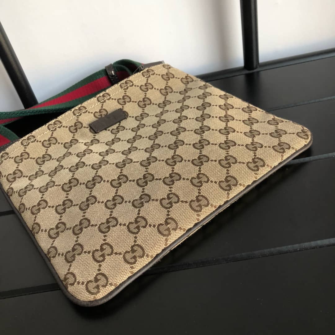 Gucci GG Monogram Canvas Web Small Messenger Bag Replica 146309