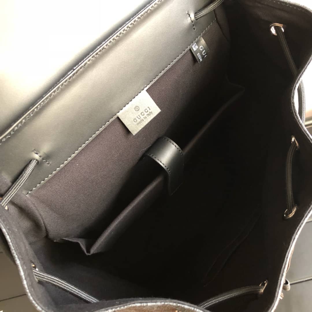 Gucci Soft GG Supreme Canvas Backpack Replica Black 450958