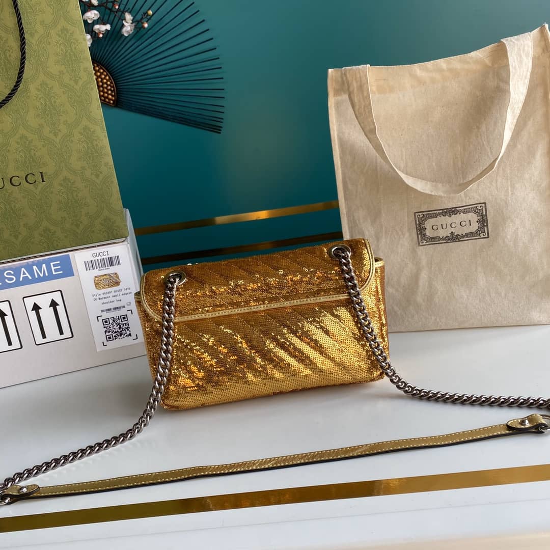 Gucci Marmont GG Small matelassé Shoulder Bag Replica 443497