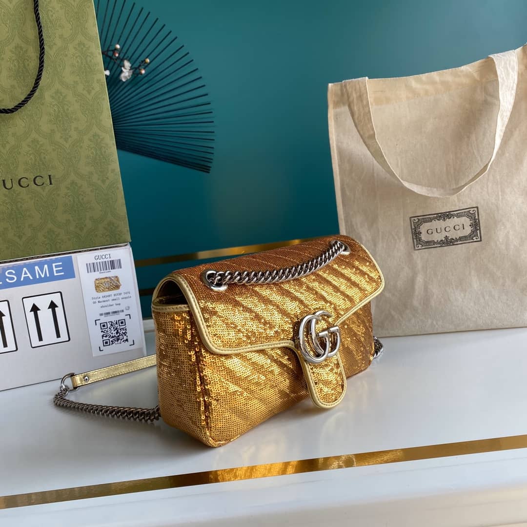 Gucci Marmont GG Small matelassé Shoulder Bag Replica 443497