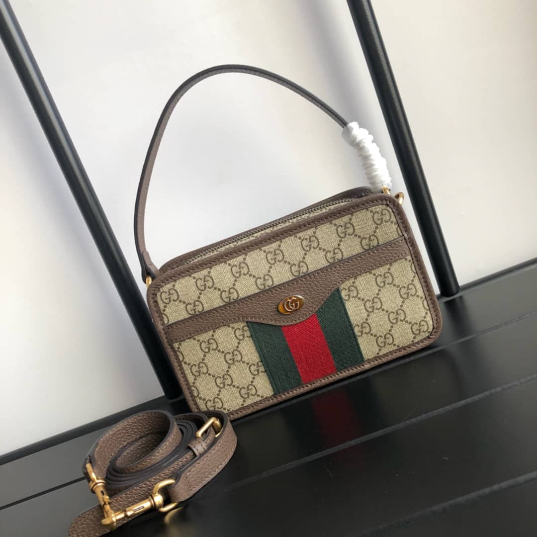 Gucci Supreme Leather Ophidia GG Camera Bag Replica 598130
