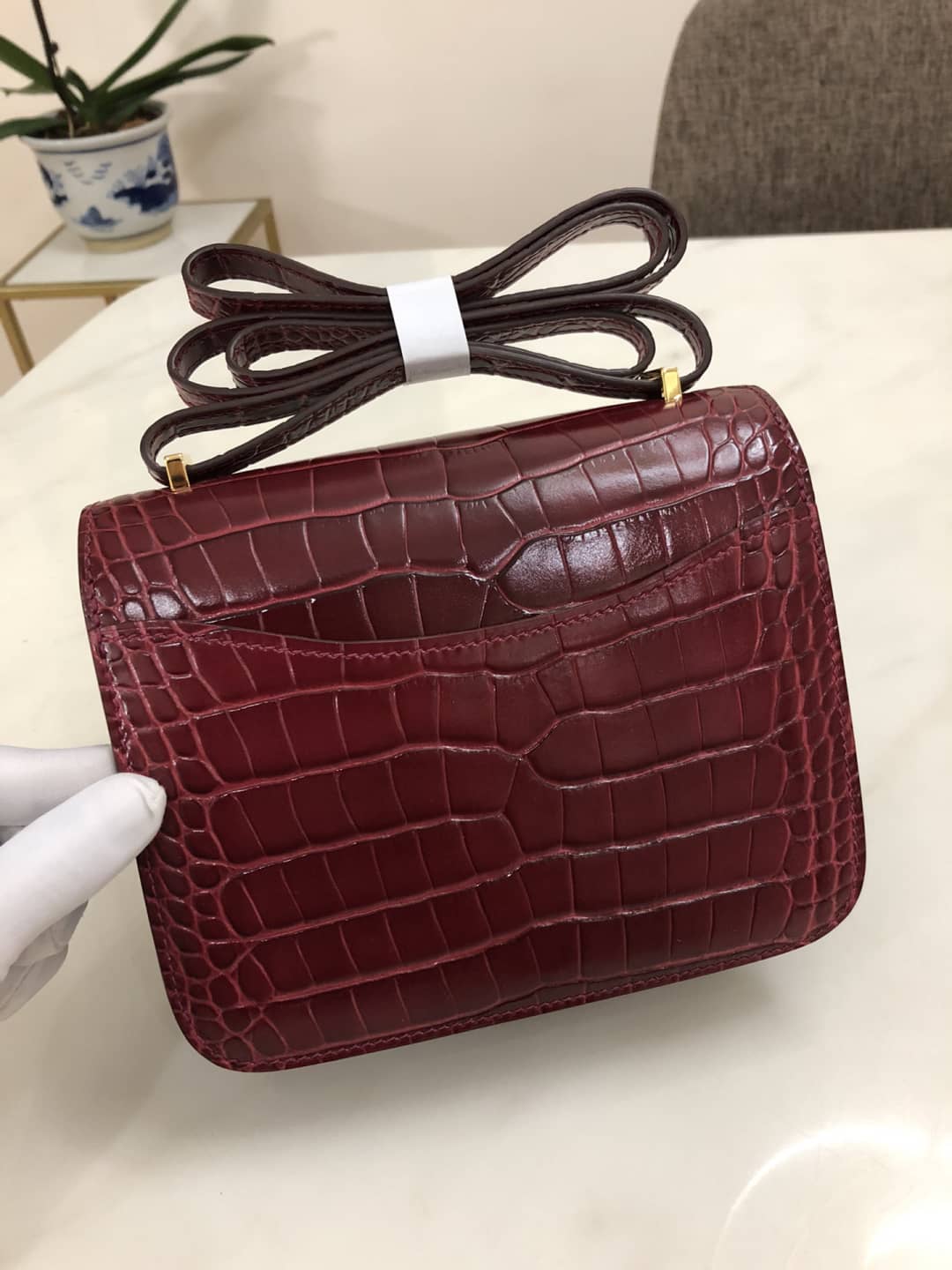 Hermes Replica Constance 18CM Crocodile Shiny Bag