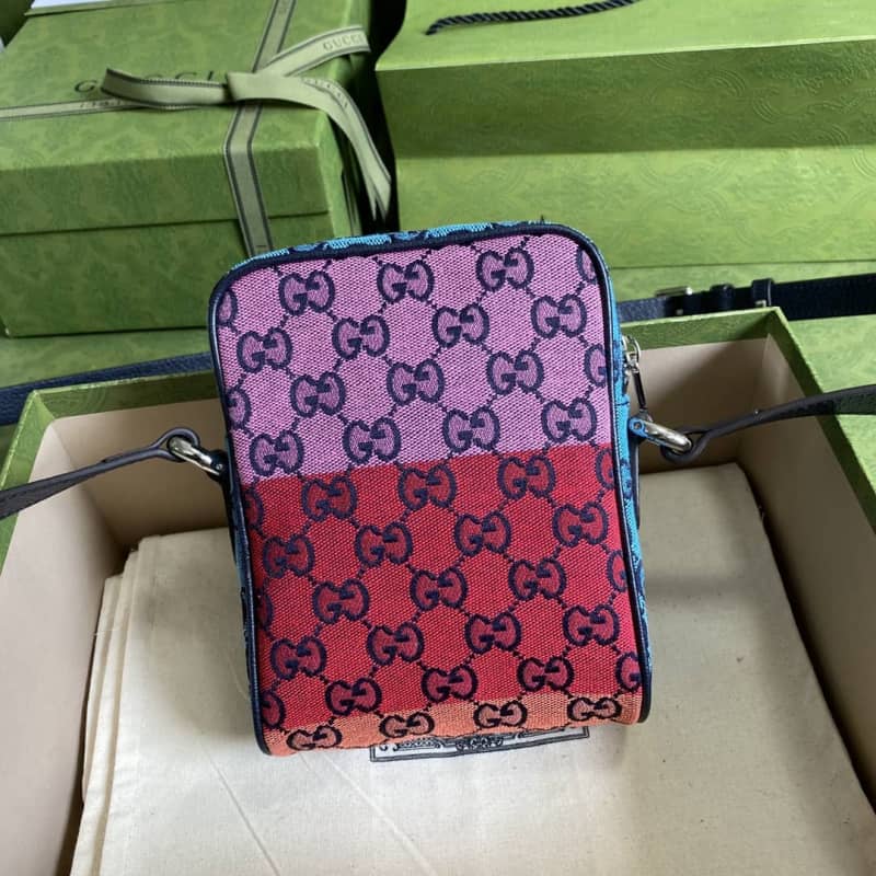 Best Replica Gucci GG Multicolor Canvas Messenger Bag Replica 658659(ColaReps)