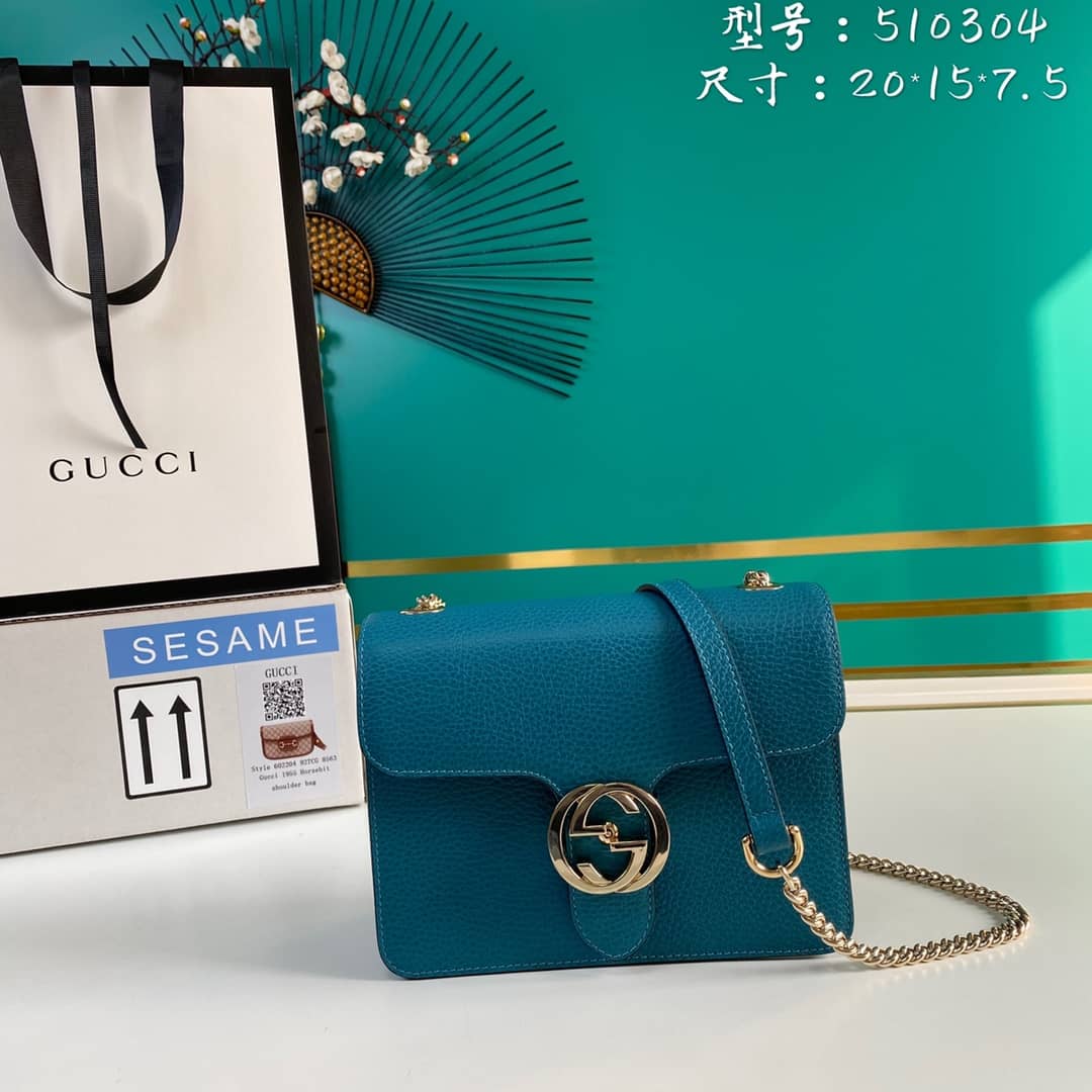 Gucci Interlocking Leather Chain Crossbody Bag Replica 510304