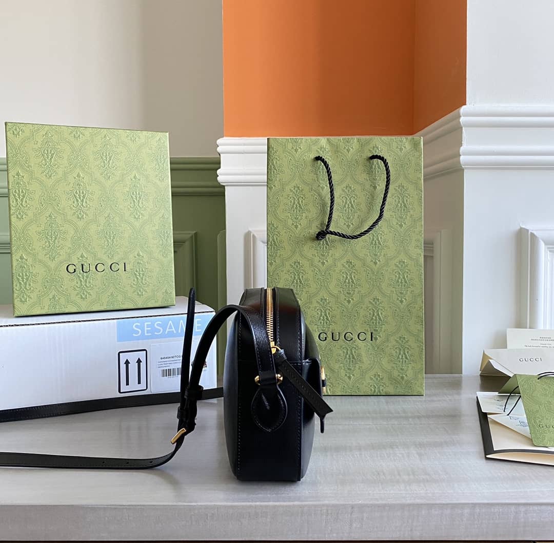 Gucci Horsebit 1955 GG Crossbody Bag Replica Black 645454