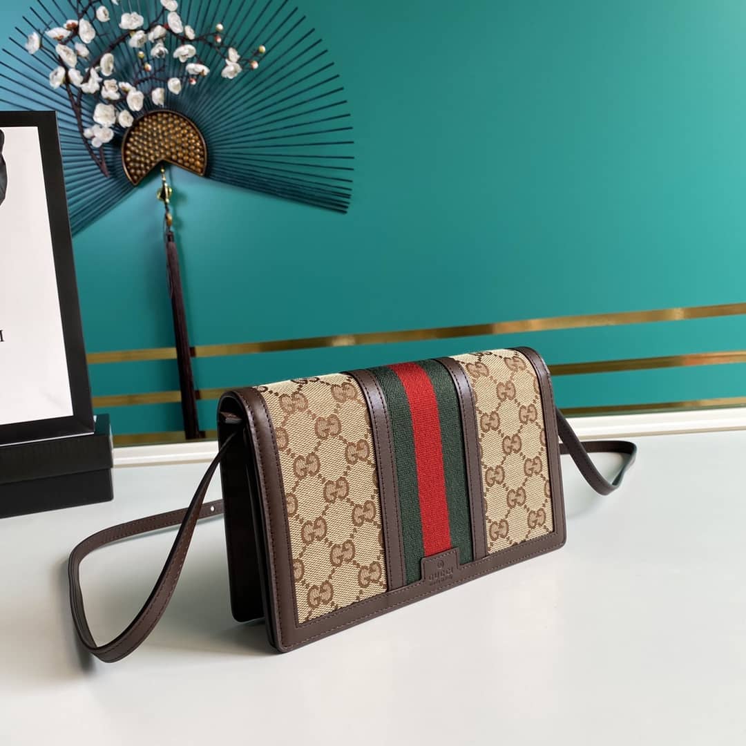 Gucci GG Crossbody Bag Web Stripe Wallet Replica 409439
