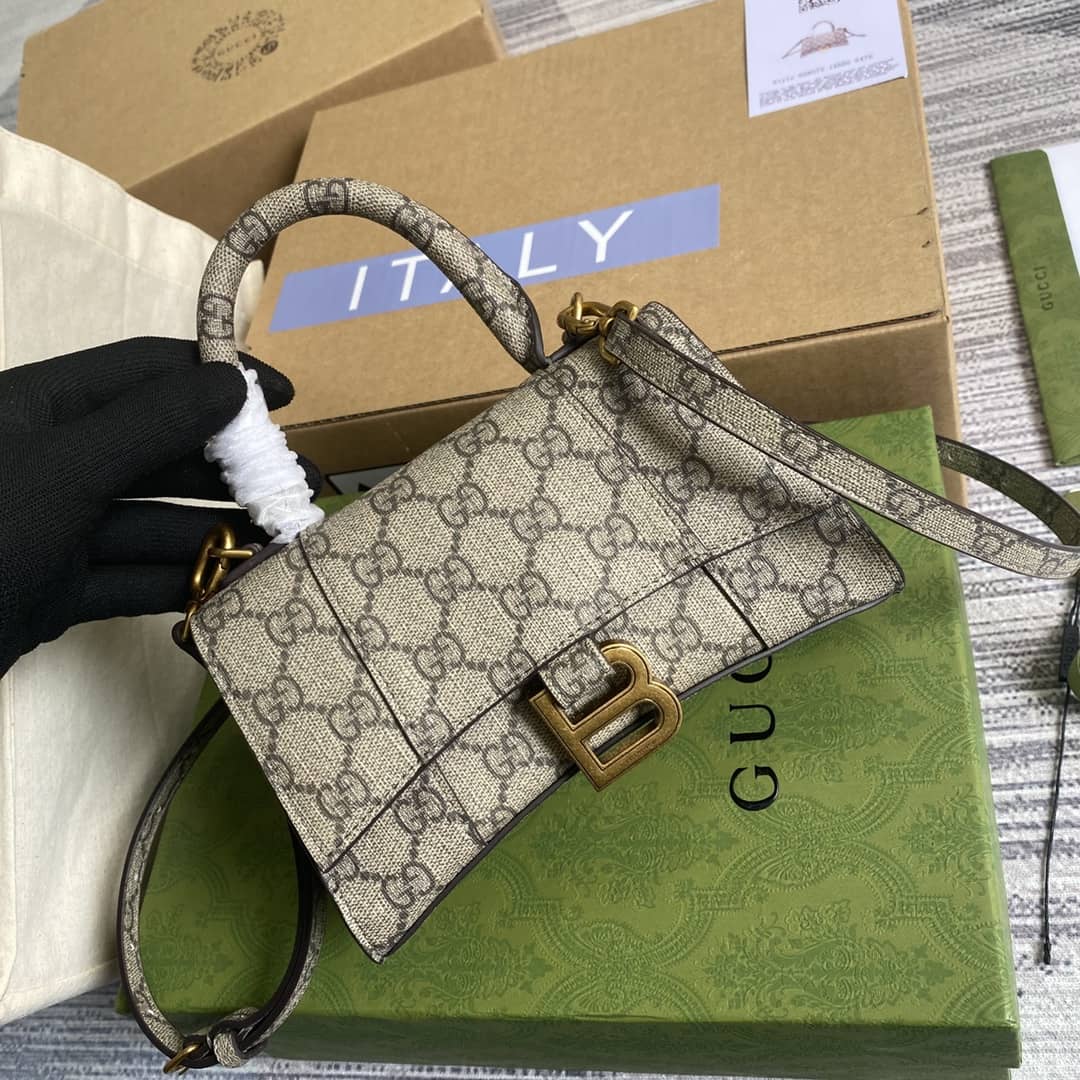 Gucci x Balenciaga Hourglass Small Top Handle Bag Replica 658575