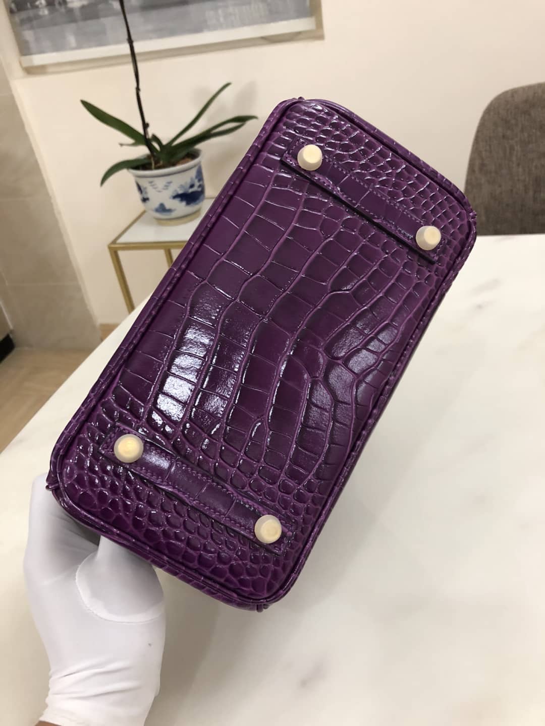 Hermes Birkin 25CM Crocodile Shiny Replica Bag