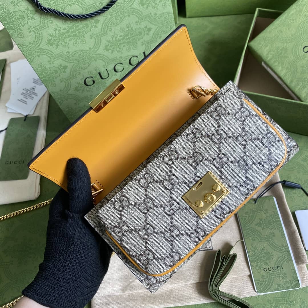 Gucci Padlock Chain Long Wallet White Replica 658226