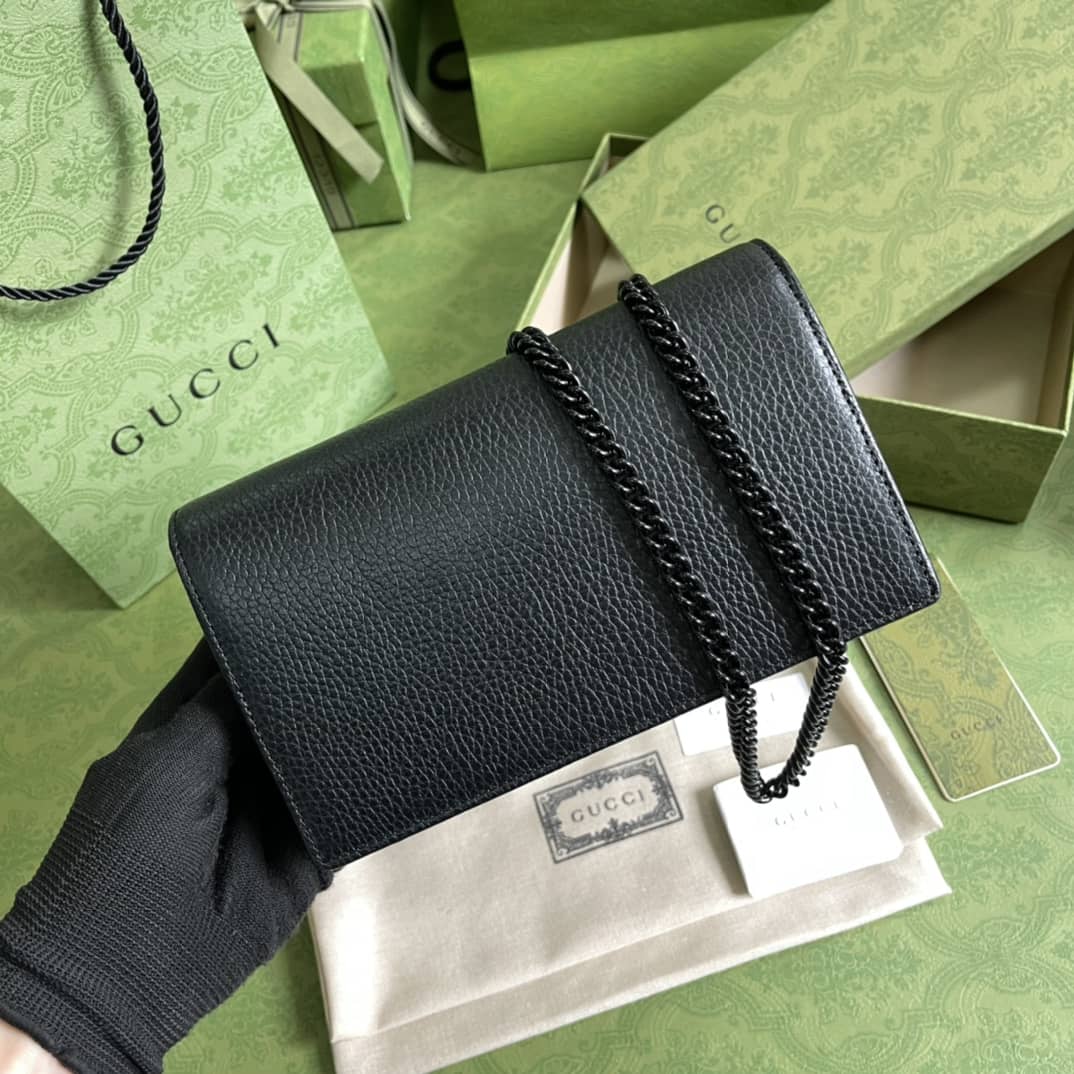 Gucci Marmont GG Leather Mini Chain Bag Replica 497985