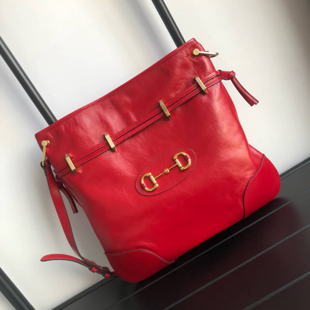Gucci 1955 Horsebit Messenger Bag Replica Red 602089