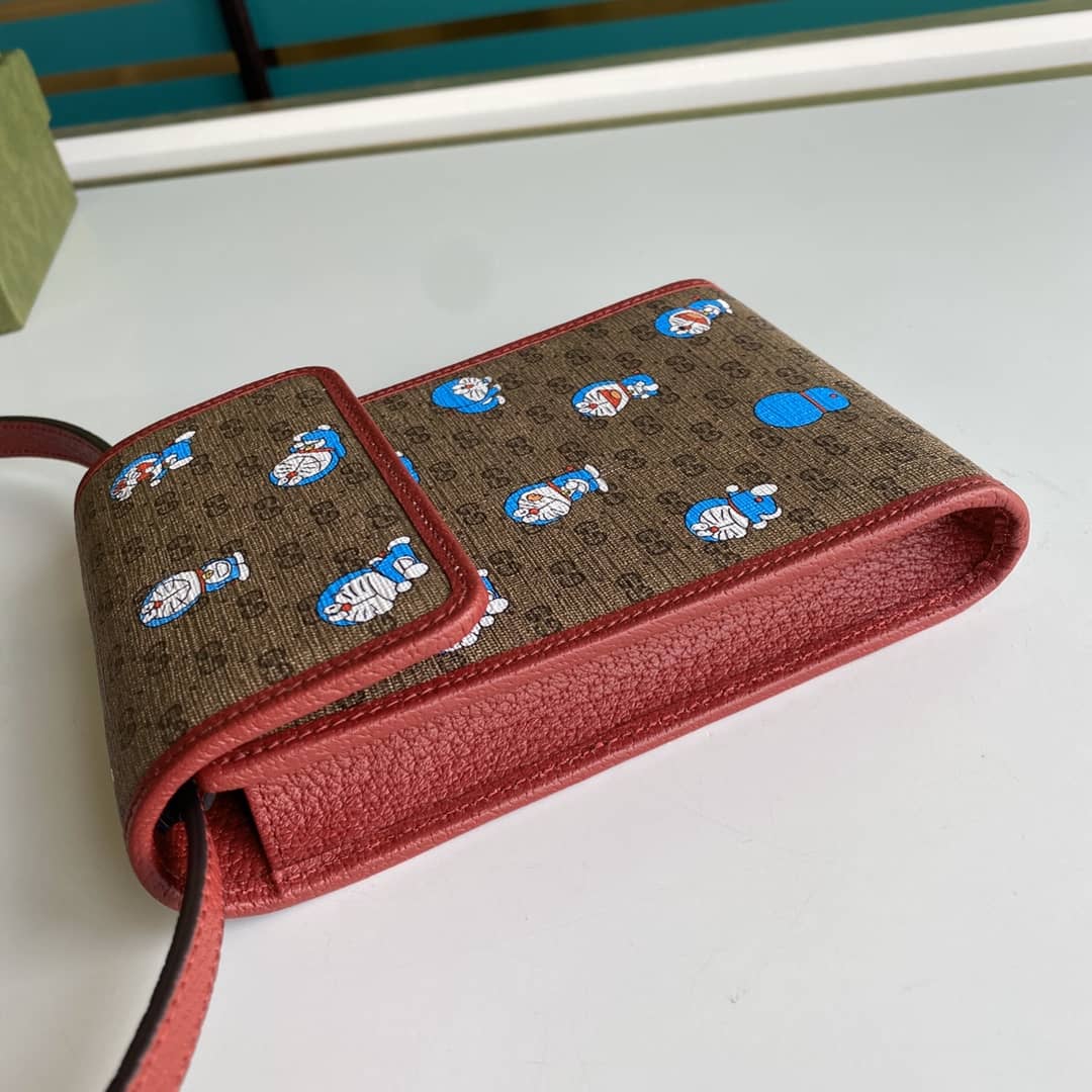 Gucci X Doraemon Mini Canvas Phone Bag Replica 647805