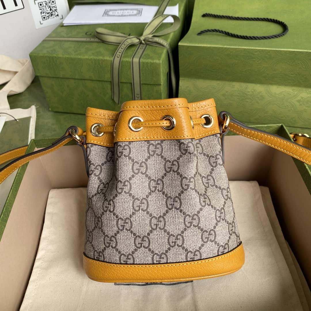 Gucci Ophidia Logo GG Leather Bucket Bag Replica 660304