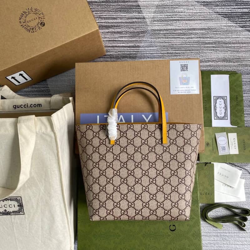 Gucci Children GG Supreme Canvas Replica Tote Brown 410812