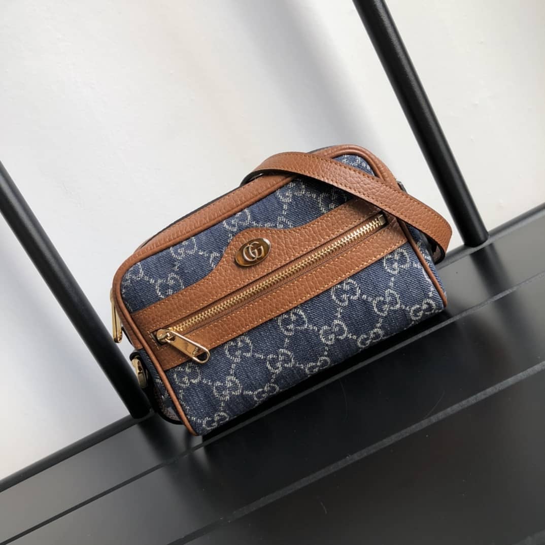 Gucci Ophidia GG Supreme Mini Shoulder Bag Replica Blue 517350