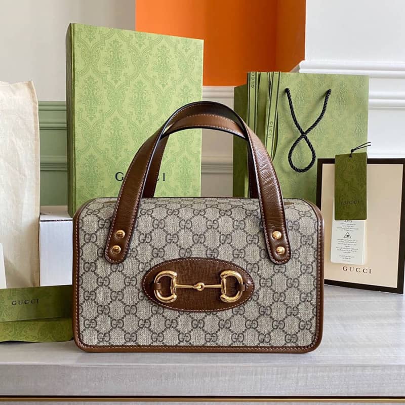 Gucci Horsebit Bag Dupe 1955 Small Top Handle Replica Bag Brown 627323