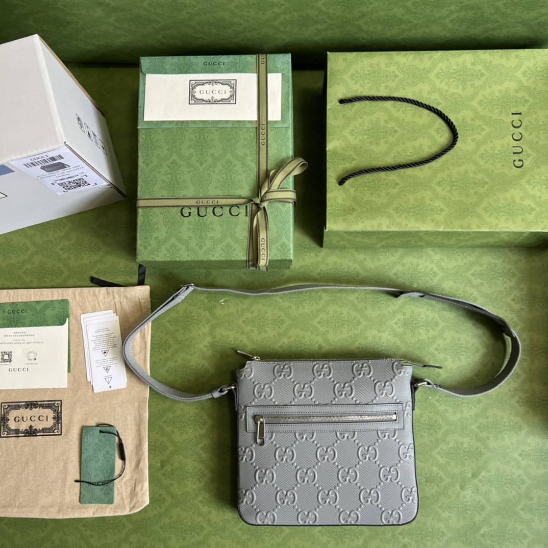 Gucci GG Signature Leather Messenger Bag 406410 Replica