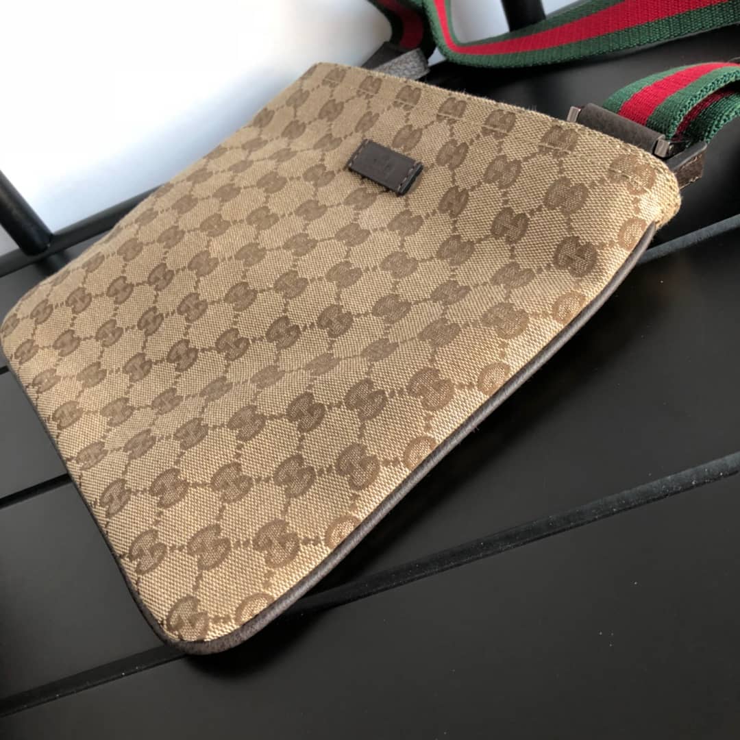 Gucci GG Monogram Canvas Web Small Messenger Bag Replica 146309