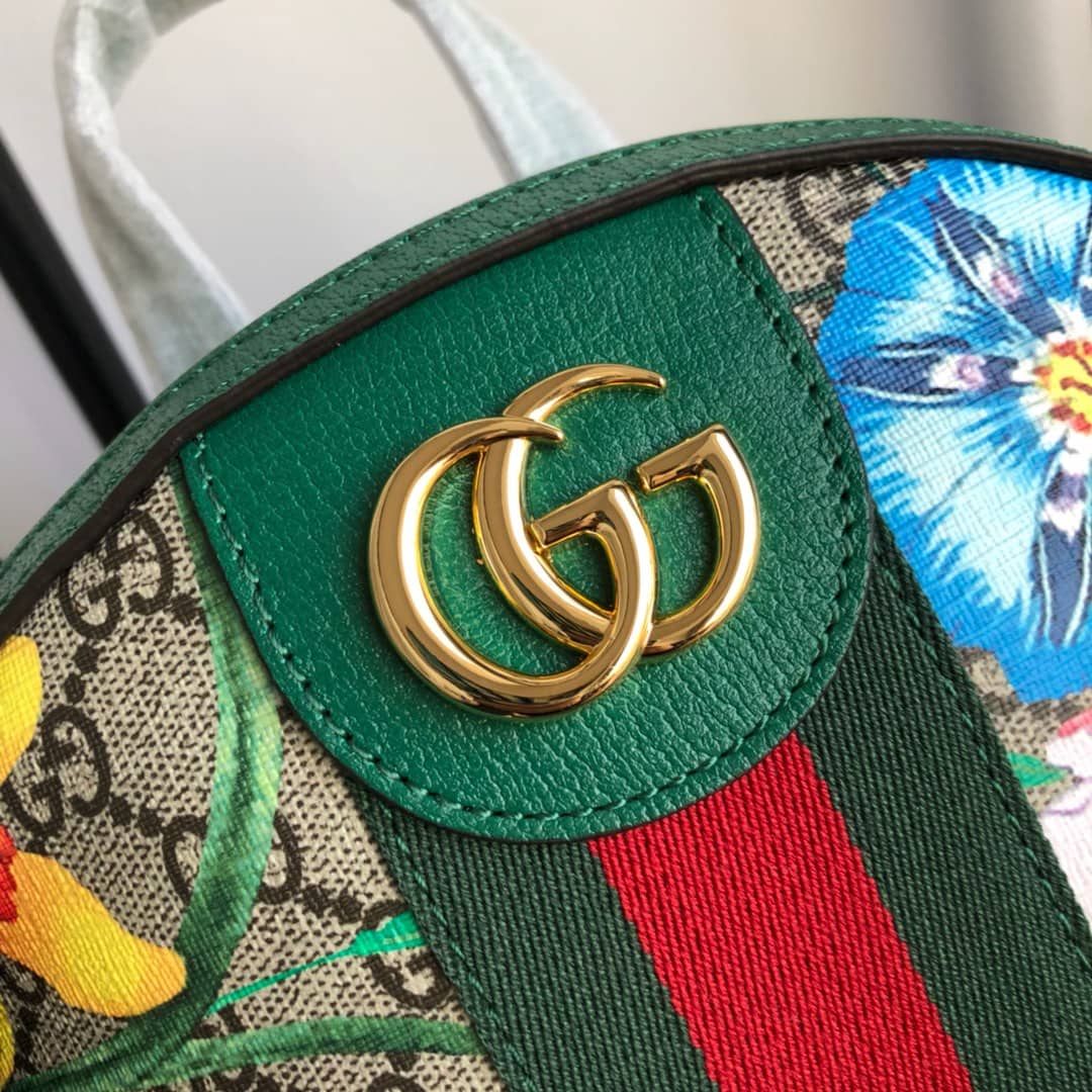 Gucci Ophidia Flora Small GG Supreme Canvas Replica Backpack Green 547965