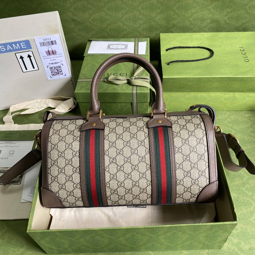Best Replica Gucci Web GG Small Duffel Bag Replica 645017(ColaReps)