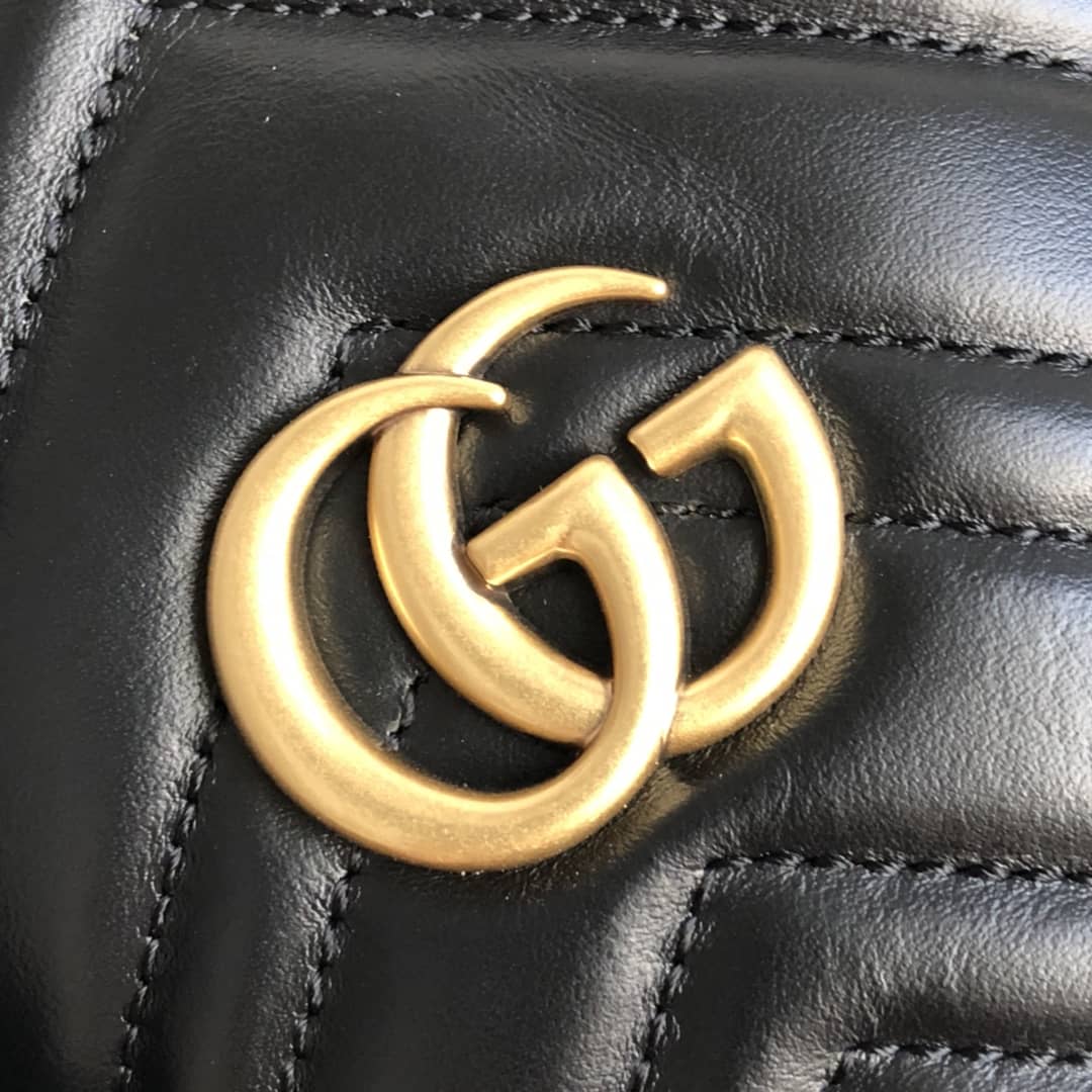 Gucci GG Marmont Mini Bucket Crossbody Bag Replica Black 575163