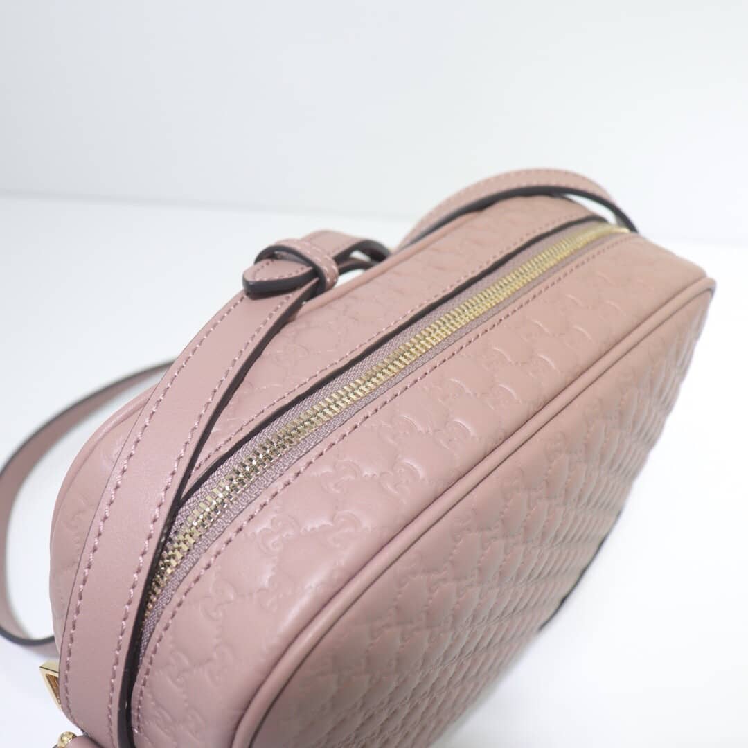 Gucci Bree Guccissima GG Leather Canvas Camera Bag Replica Apricot 449413