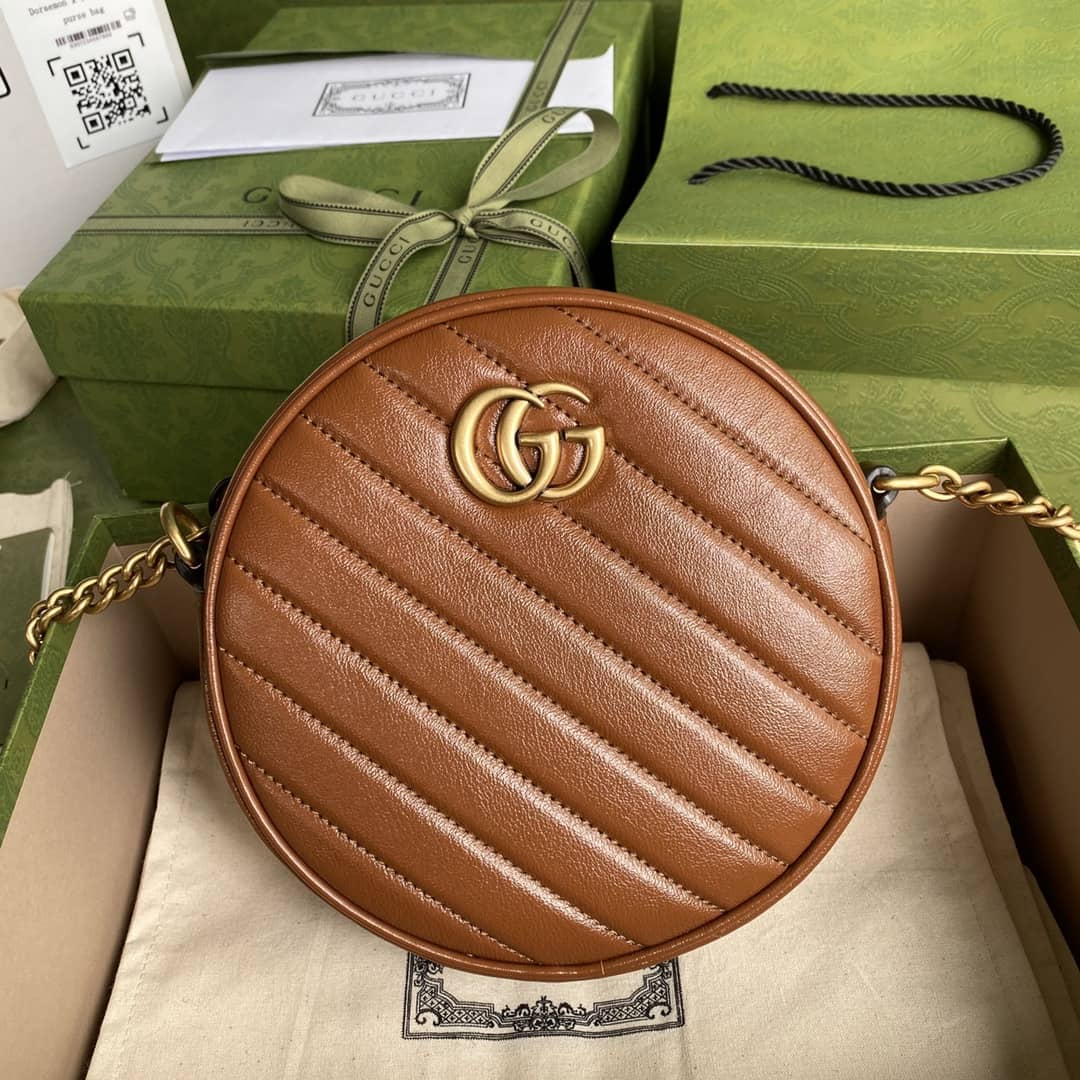 Gucci Crossbody Dupe Marmont GG Matelasse Mini Round 550154