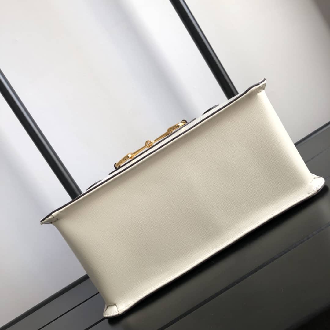 Gucci Horsebit Bag Dupe 1955 Small Top Handle Replica Bag White 627323