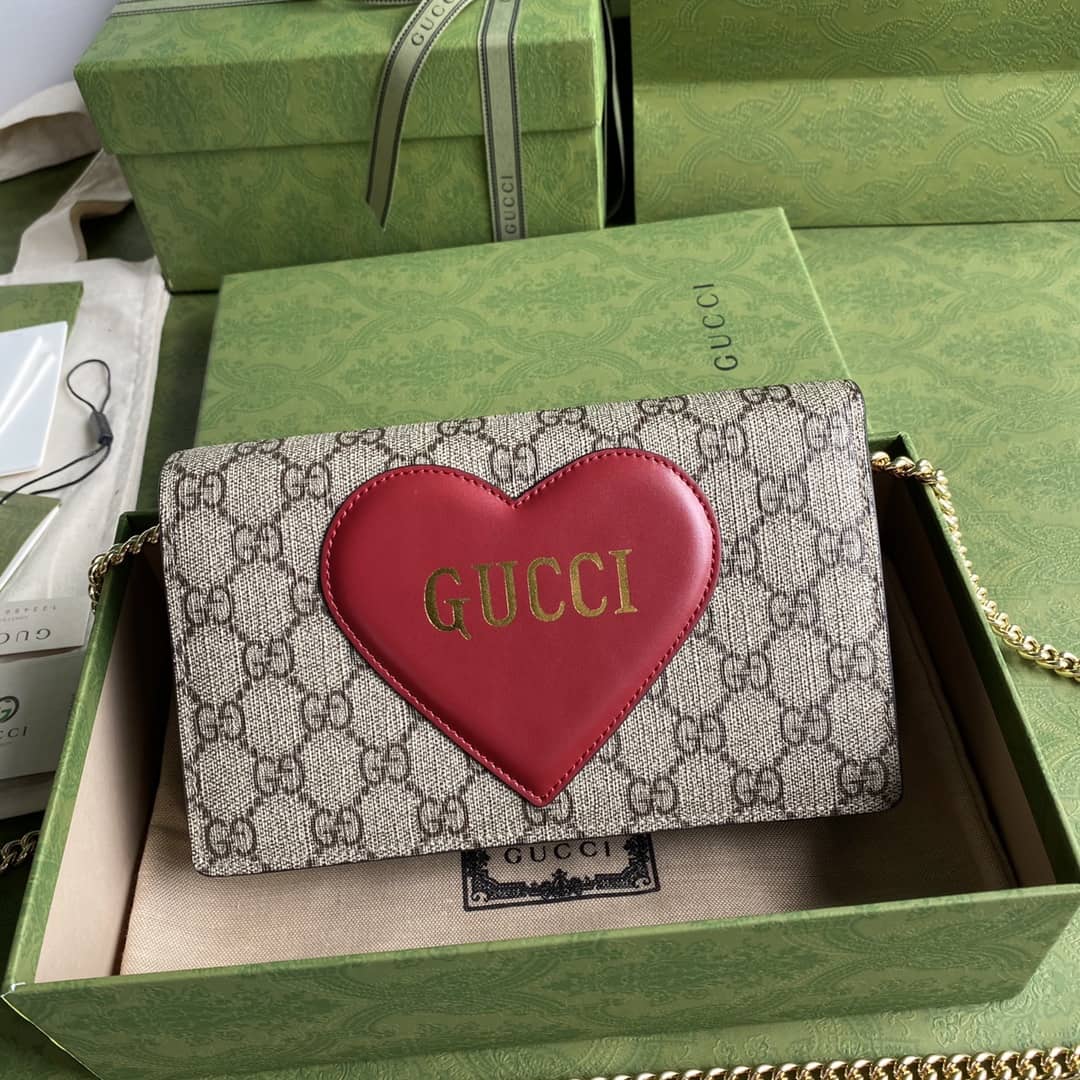 Gucci Valentine Day Chain Card Case Wallet Replica 648948