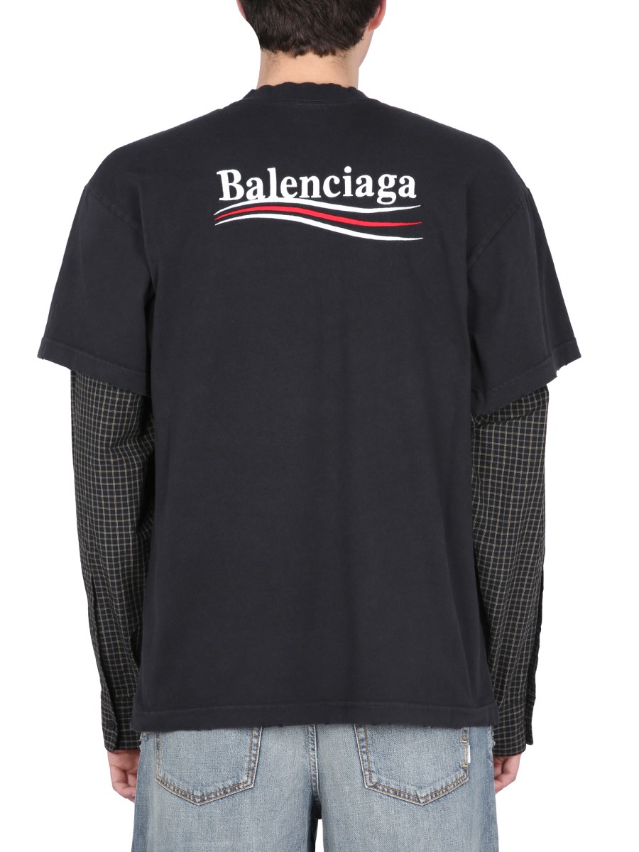 Balenciaga LAYERED POLITICAL CAMPAIGN OVERSIZE T-SHIRT