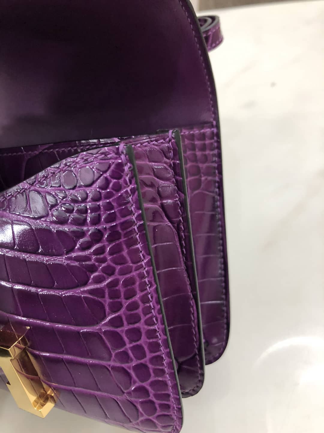 Hermes Replica Constance 18CM Crocodile Shiny Bag