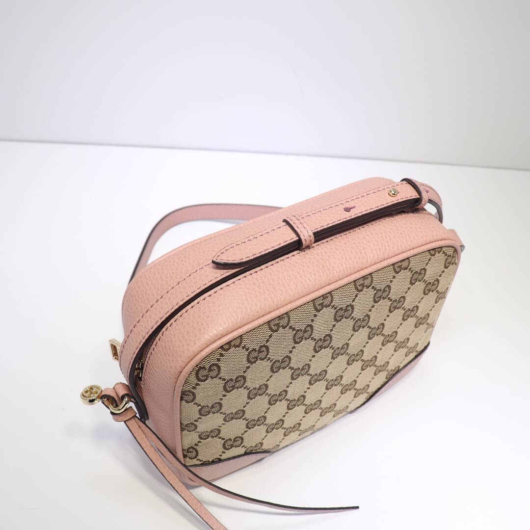 Gucci GG Canvas Messenger Bag Replica Pink 449172
