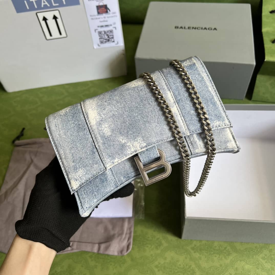 Gucci × Balenciaga Denim Shoulder Crossbody Bag 656050 Replica