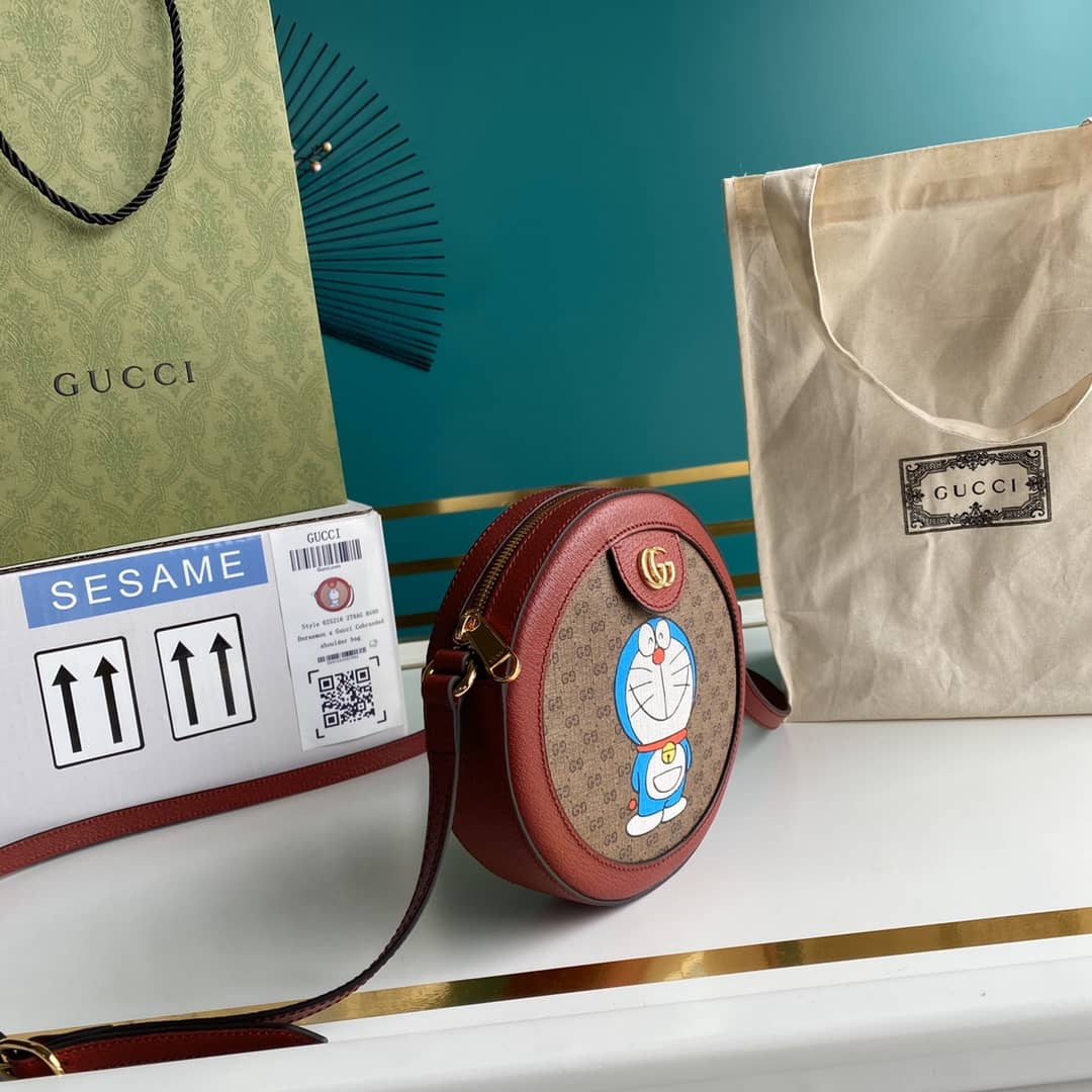 Gucci Doraemon GG Supreme Mini Shoulder Bag Replica 625216