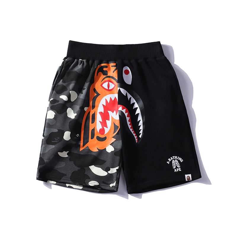 BAPE Shorts Shark Tiger Camo Black Grey Pants HDCP8661
