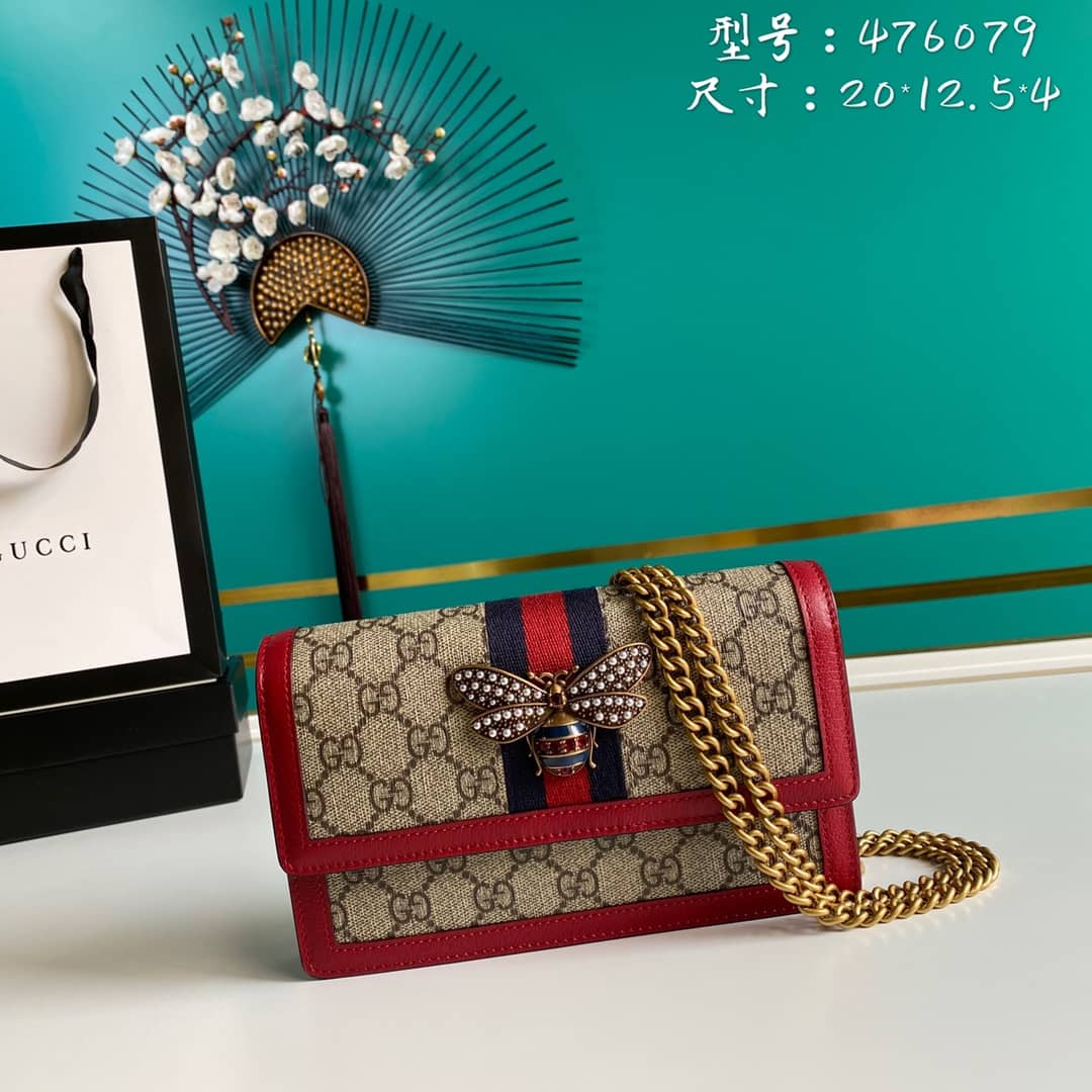 Gucci Queen Margaret GG Shoulder Bag Mini Chain Wallet Replica 476079