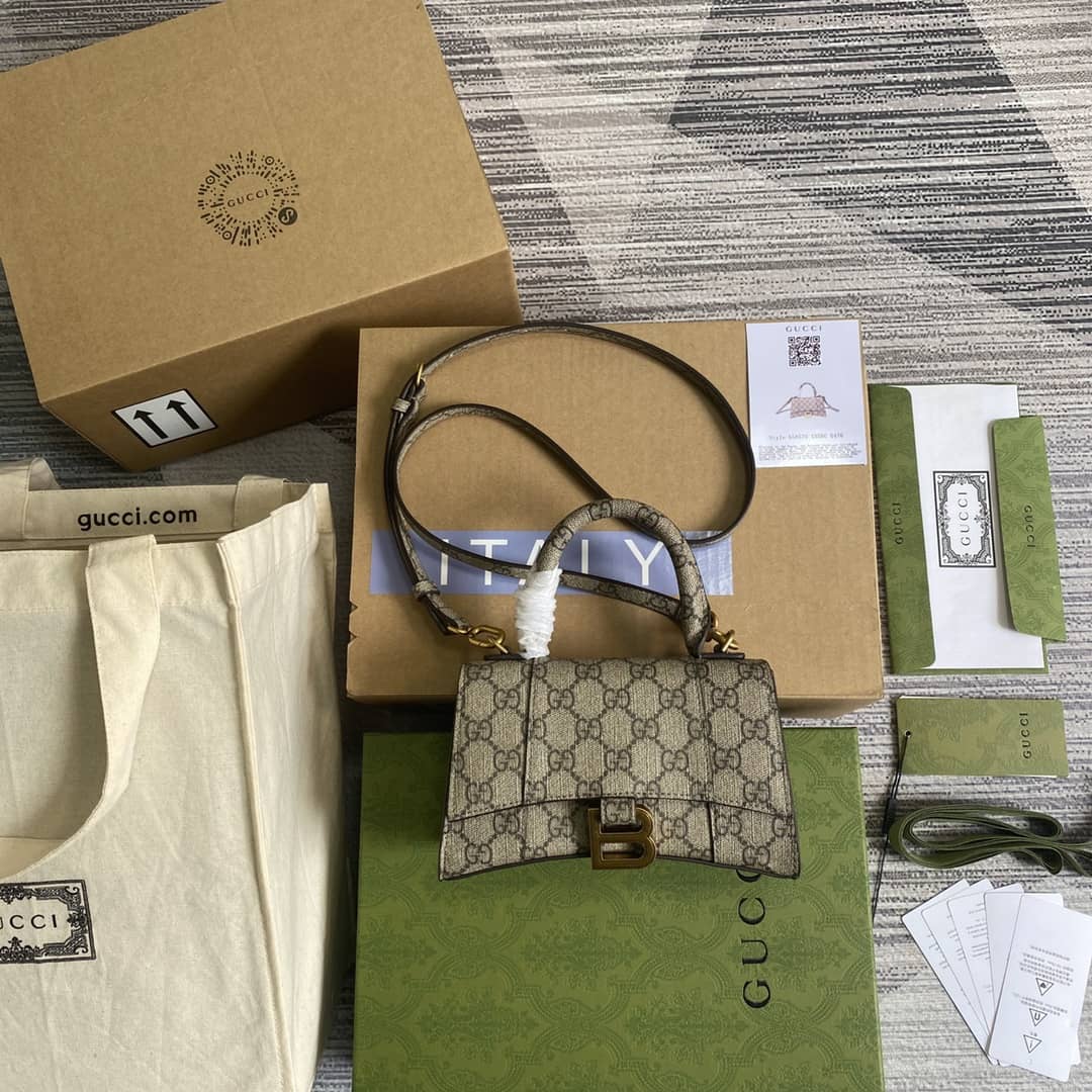 Gucci x Balenciaga Hourglass Small Top Handle Bag Replica 658575