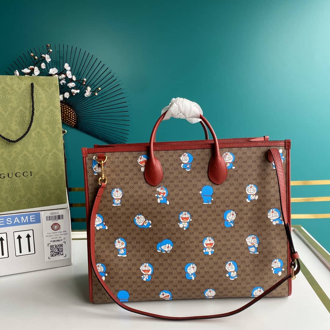 Gucci GG Supreme Doraemon 2Way Mini Tote Replica 653952