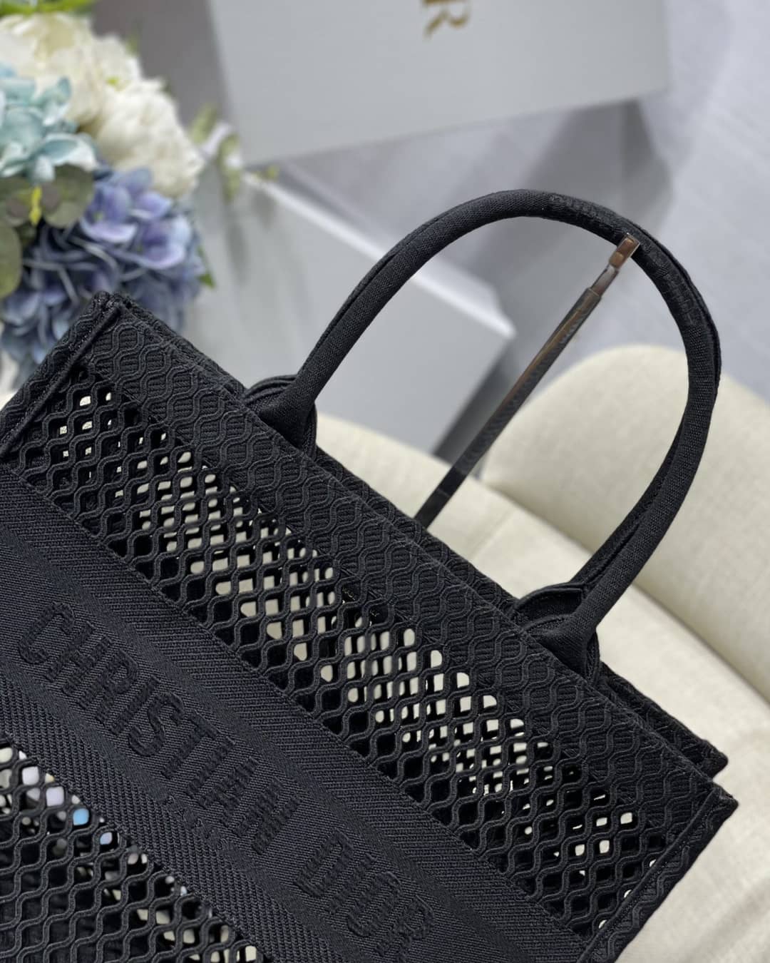 Christian Dior Mesh Book Tote Bag