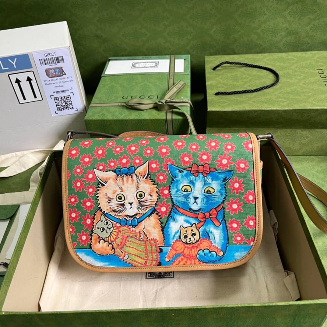 Gucci Children Cat Print 664143 Replica Messenger Bag