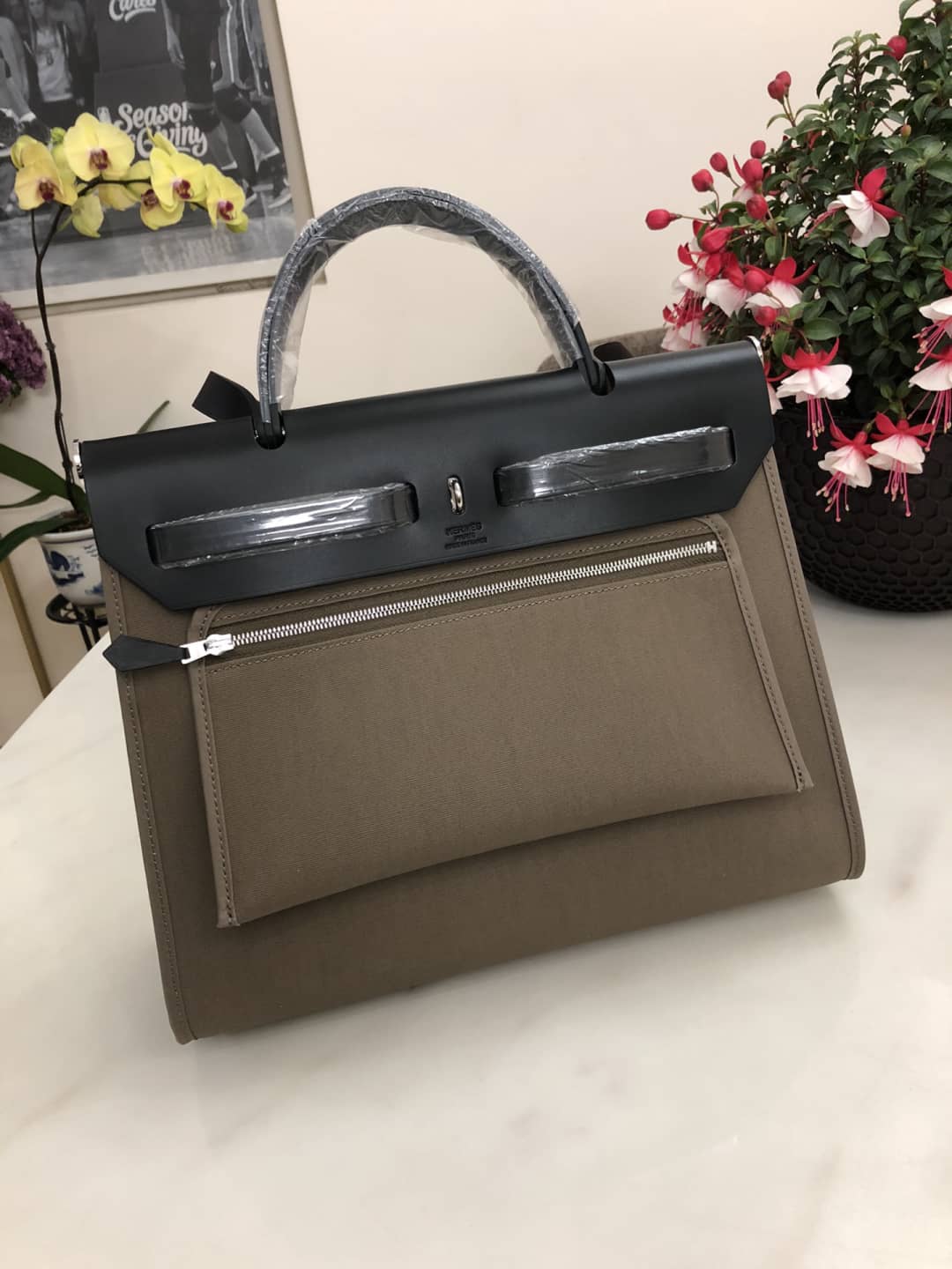 Hermes Bag Replica 31 Canvas Leather HerBag