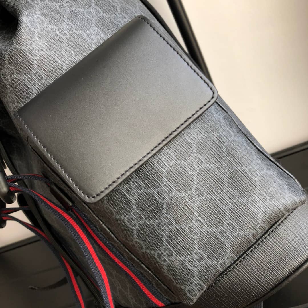 Gucci Soft GG Supreme Canvas Backpack Replica Black 450958